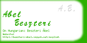 abel beszteri business card